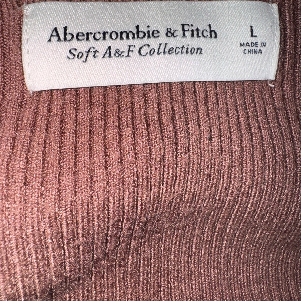 Abercrombie & Fitch Brown Fitted Ribbed Blouse - Picture 3 of 3